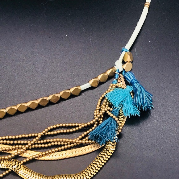 Anthropologie | Mint Leather and metal necklace - Picture 4 of 6